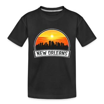 La Nouvelle-Orléans Louisiane USA Skyline Vintage Sunset T - T-shirt bio Premium Enfant - noir - Devant