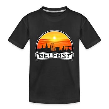 Belfast Irlande du Nord Skyline Vintage Sunset Tr - T-shirt bio Premium Enfant - noir - Devant