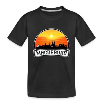 Magdebourg Allemagne Skyline Vintage Sunset Voyage Donc - T-shirt bio Premium Enfant - noir - Devant