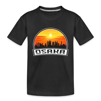 Osaka Japon Skyline Vintage Sunset Voyage Souvenir - T-shirt bio Premium Enfant - noir - Devant