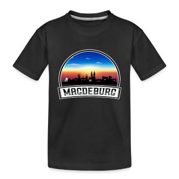 Magdebourg Allemagne Skyline Vintage Sunset Voyage Donc - T-shirt bio Premium Enfant - noir - Devant