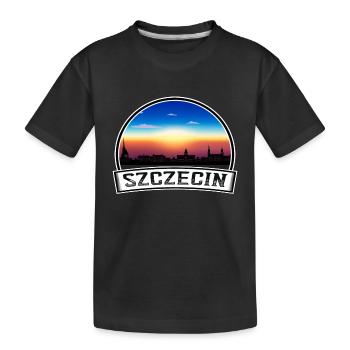 Stettin Polen Skyline Vintage Sunset Travel Souv - Kinder Premium Bio T-Shirt - Schwarz - Vorne