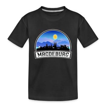 Magdebourg Allemagne Skyline Vintage Sunset Voyage Donc - T-shirt bio Premium Enfant - noir - Devant