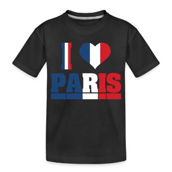 I love paris j’aime Paris France - T-shirt bio Premium Enfant - noir - Devant