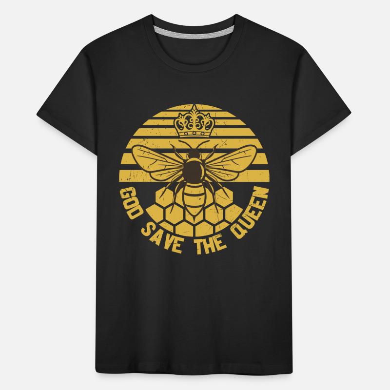 God Save The Queen Beekeeper Honey Bee Kids' Premium Organic T-Shirt