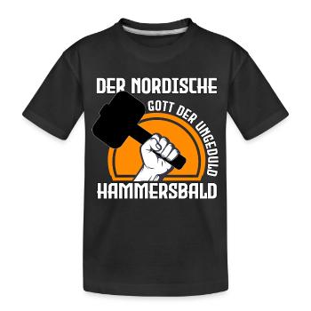 Nordischer Gott der Ungeduld - Kinder Premium Bio T-Shirt - Schwarz - Vorne