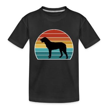 Cao De Castro Laboreiro Hund Silhouette Vintage Sonne - Kinder Premium Bio T-Shirt - Schwarz - Vorne