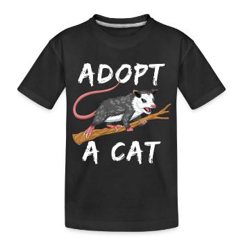 adopt a cat - Kids' Premium Organic T-Shirt - black - Front