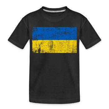 Drapeau Ukraine Drapeau Grunge Rétro Vintage - T-shirt bio Premium Enfant - noir - Devant
