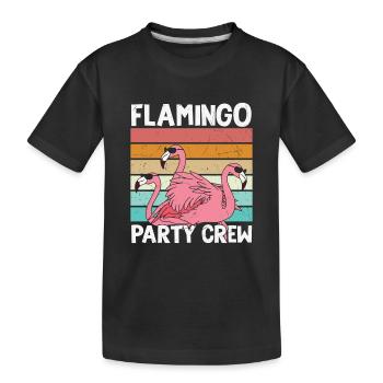 Flamingo Anniversaire Flamingo Party Crew - T-shirt bio Premium Enfant - noir - Devant