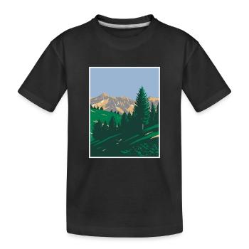 Mercantour Nationalpark WPA Poster Art Deco - Kinder Premium Bio T-Shirt - Schwarz - Vorne