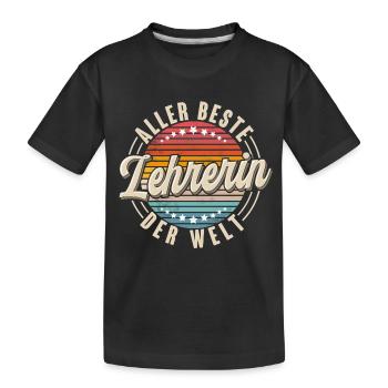 Lehrerin - Kinder Premium Bio T-Shirt - Schwarz - Vorne
