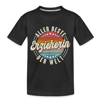 Erzieherin - Kinder Premium Bio T-Shirt - Schwarz - Vorne