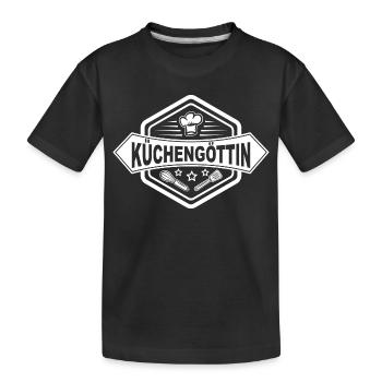 Küchengöttin Auszeichnung für die beste Köchin - Kinder Premium Bio T-Shirt - Schwarz - Vorne