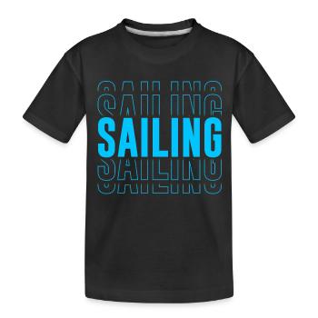 Sailing Typography - Text Stacked - Kids' Premium Organic T-Shirt - black - Front