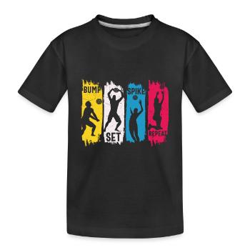 Volleyball Bump Set Spike Repeat - Kids' Premium Organic T-Shirt - black - Front