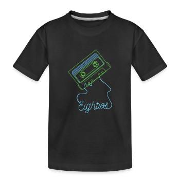 Eighties Cassette Tape 80s Retro - Kids' Premium Organic T-Shirt - black - Front