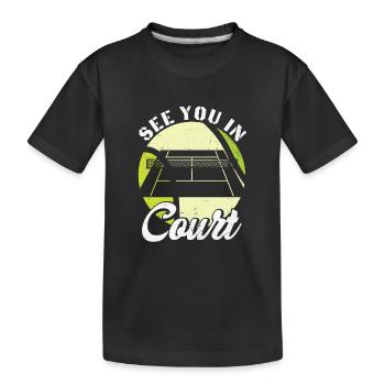 Conception de tennis drôle Rendez-vous au tribunal - T-shirt bio Premium Enfant - noir - Devant
