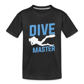 Tauchen Zitat Dive Master Scuba Diving - Kinder Premium Bio T-Shirt - Schwarz - Vorne