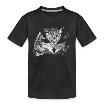 Hibou effrayant - T-shirt bio Premium Enfant - noir - Devant