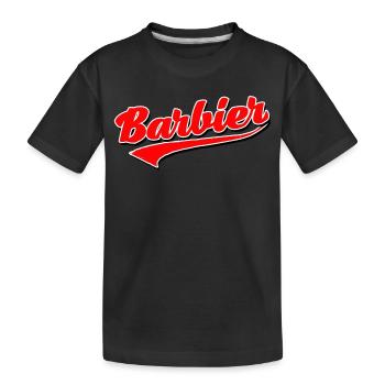 barbier haar bart barber rasieren männer barber - Kinder Premium Bio T-Shirt - Schwarz - Vorne