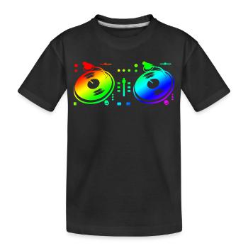 Turntable Disc Jockey - Kids' Premium Organic T-Shirt - black - Front