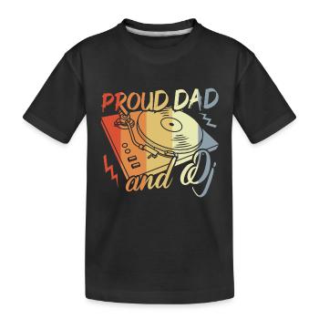 Disc Jockey Papa - Kids' Premium Organic T-Shirt - black - Front