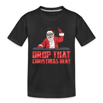 DJ Santa - Kids' Premium Organic T-Shirt - black - Front