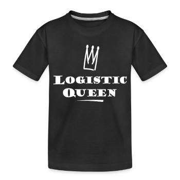 Queen of Logistics - Kids' Premium Organic T-Shirt - black - Front