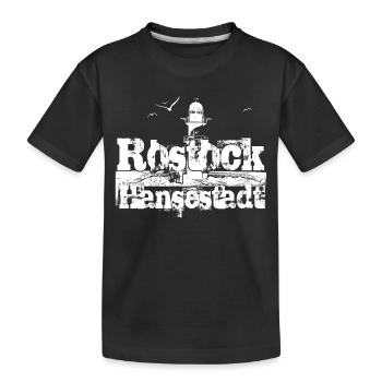 Rostock Hansestadt - Kinder Premium Bio T-Shirt - Schwarz - Vorne