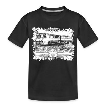 Ikarus Bus - Gelenkbus - Kinder Premium Bio T-Shirt - Schwarz - Vorne