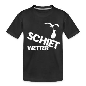 Schiet Wetter - Kinder Premium Bio T-Shirt - Schwarz - Vorne