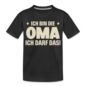 Oma - Kinder Premium Bio T-Shirt - Schwarz - Vorne