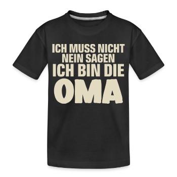 Oma - Kinder Premium Bio T-Shirt - Schwarz - Vorne