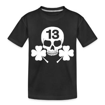 Crâne blanc porte-bonheur - T-shirt bio Premium Enfant - noir - Devant