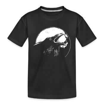 Corbeau en pleine lune - T-shirt bio Premium Enfant - noir - Devant