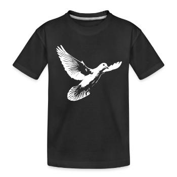 Wunderschöne weisse Taube - Kinder Premium Bio T-Shirt - Schwarz - Vorne