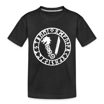 Symbol of the Vikings - Kids' Premium Organic T-Shirt - black - Front