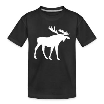 Elche Elch - Kinder Premium Bio T-Shirt - Schwarz - Vorne