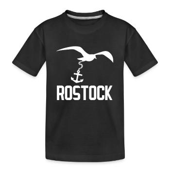 Rostock Rostock Seagull Anchor - Kids' Premium Organic T-Shirt - black - Front
