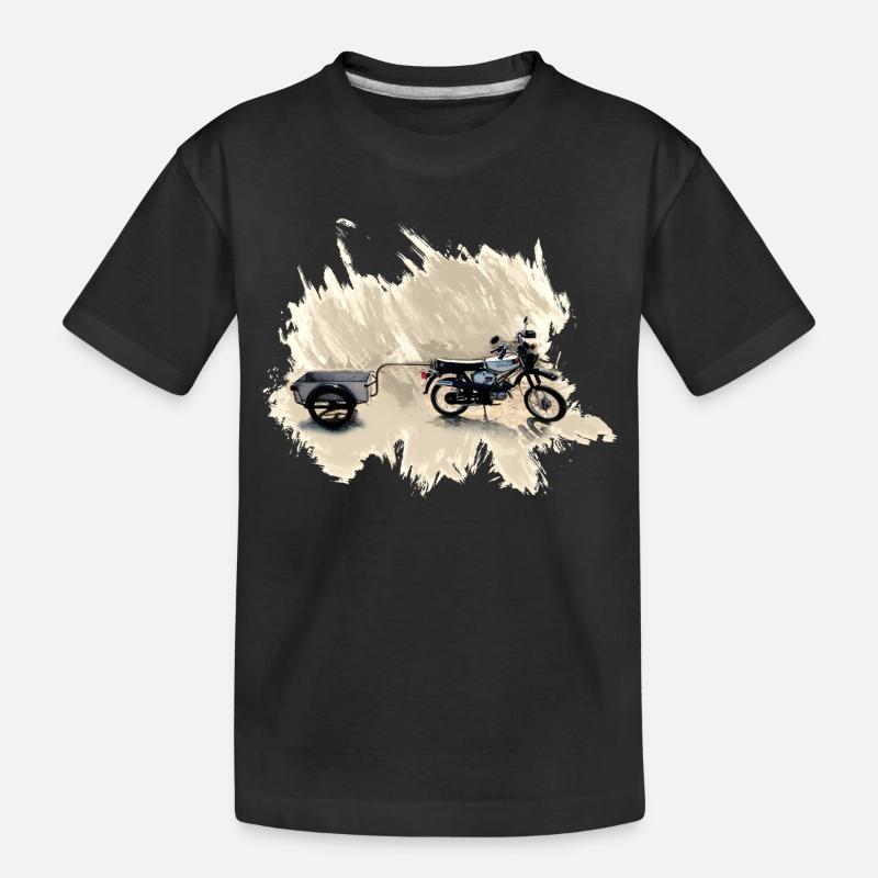 Simson S 51 Enduro mit Anhänger - Kinder Premium Bio T-Shirt - Schwarz