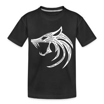 Loup démoniaque blanc - T-shirt bio Premium Enfant - noir - Devant