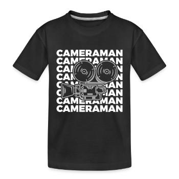 Oldschool Kameramann - Kinder Premium Bio T-Shirt - Schwarz - Vorne