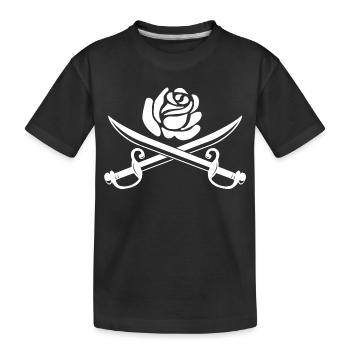Rose blanche et épées croisées - T-shirt bio Premium Enfant - noir - Devant