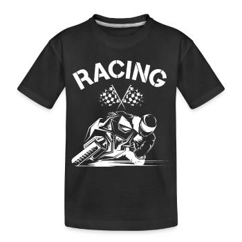 racing moto bike biker gp motorcycle race symbol - Kids' Premium Organic T-Shirt - black - Front