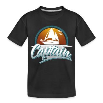 Capitaine Bateau à moteur Voilier Bateau Bateau - T-shirt bio Premium Enfant - noir - Devant