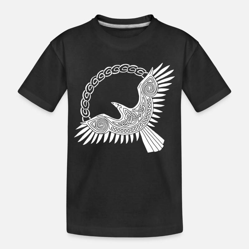 Weißer Wikinger-Adler - Kinder Premium Bio T-Shirt - Schwarz