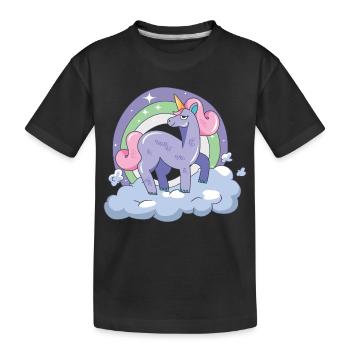Unicorn on cloud nine - Kids' Premium Organic T-Shirt - black - Front