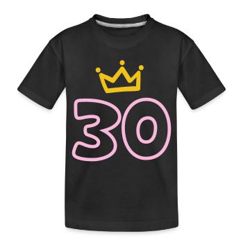 30th birthday Krone 30 years - Kids' Premium Organic T-Shirt - black - Front