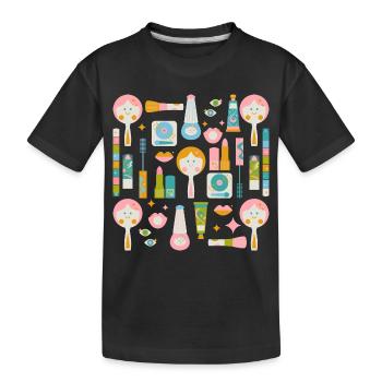 Disco Make Up Wiederbelebung - Kinder Premium Bio T-Shirt - Schwarz - Vorne